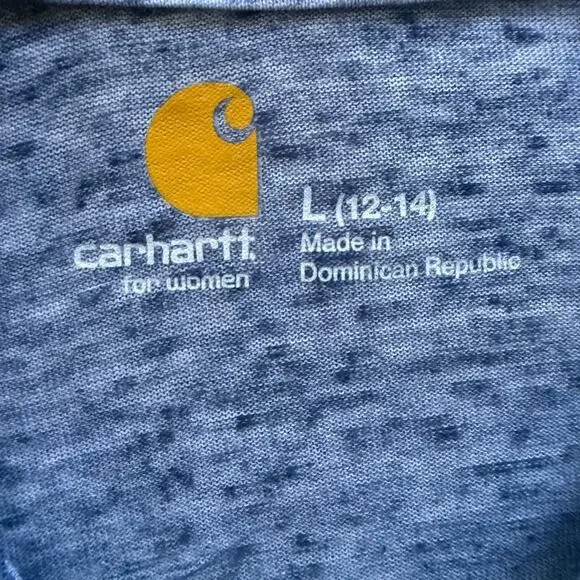 Carhartt Women’s Hoodie Large Blue‎ Full Zip Roll Tab Sleeve Lightweight - Picture 7 of 11